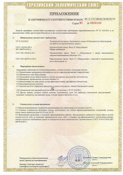 12.03.2015 Горячий Ключ - ЗАО СиБиСи(Япония) г.Москва. Приложение к сертификату Видеокамеры для систем охранного видеонаблюдения т.м.GANZ. ТР ТС 020/2011